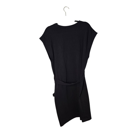 Vince Crewneck Muscle Tie Waist Cotton Dress Black NWT Womens Large - Picture 6 of 7